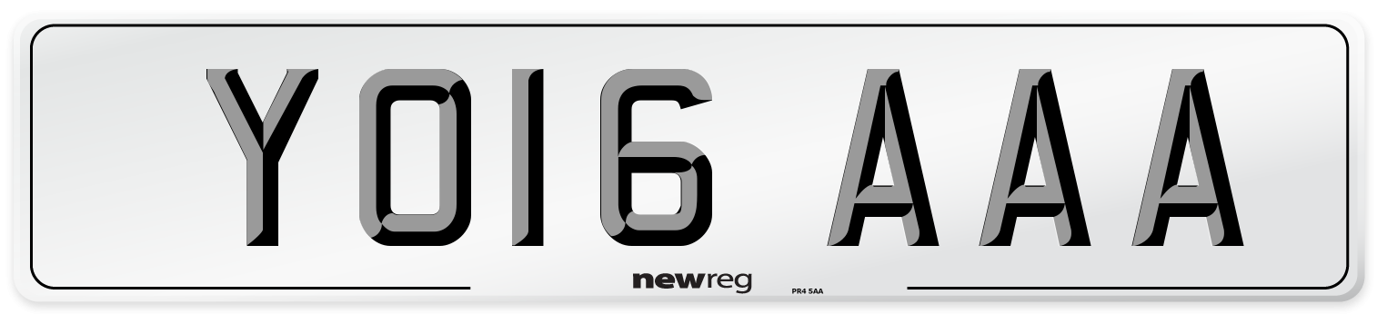 YO16 AAA Number Plate from New Reg